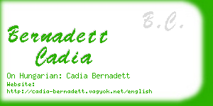 bernadett cadia business card